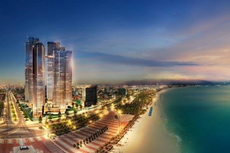 Modern apartments in a new residence with pools, restaurants and a relaxation area on the beach, 100 m from the sea, Danang