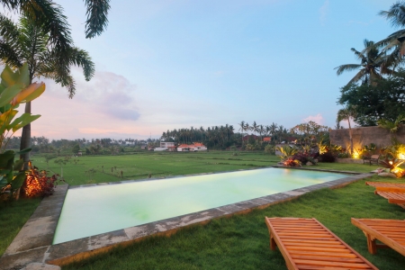 New 4 BR villa with incredible rice field views, Ubud