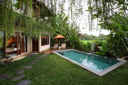Family 3 bedroom villa overlooking rice fields, Ubud