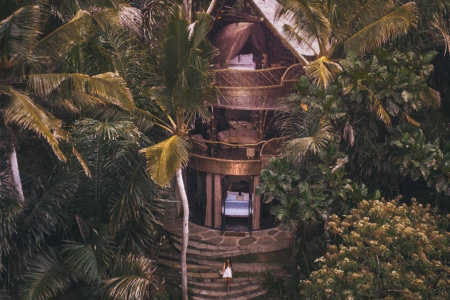 Дизайнерский бамбуковый дом на 4 спальни в джунглях, Убуд