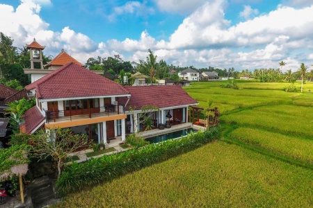 3 спальная вилла с бассейном в рисовых полях Убуда