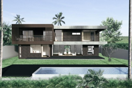 Современная вилла с 4 спальнями, прекрасным видом на рисовые поля и реку в Тумбак Байух, Чангу