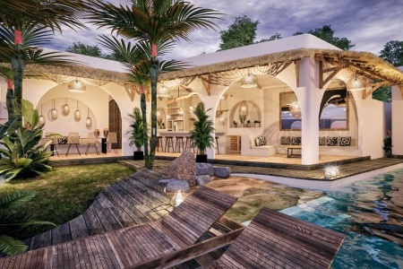 Тропическая 4 спальная вилла с видом на рисовые поля, Умалас