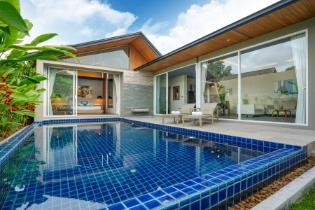 Modern tropical three bedroom villa on Layan